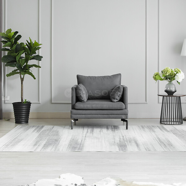 Sofa đơn Bella Da CN CP Xám đậm